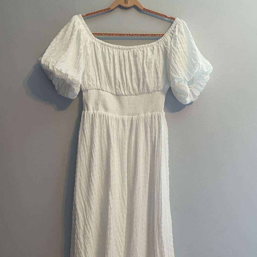 Vici smocked babydoll puff sleeve peasant cottagecore midi dress